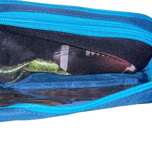 Zipit Half Half Binder Pencil Case Football American NFL Style Blue - Picture 4 of 6